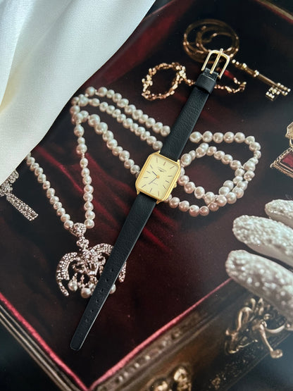 Longines Soft Rectangular Gold Tone Minimalist Women's Watch