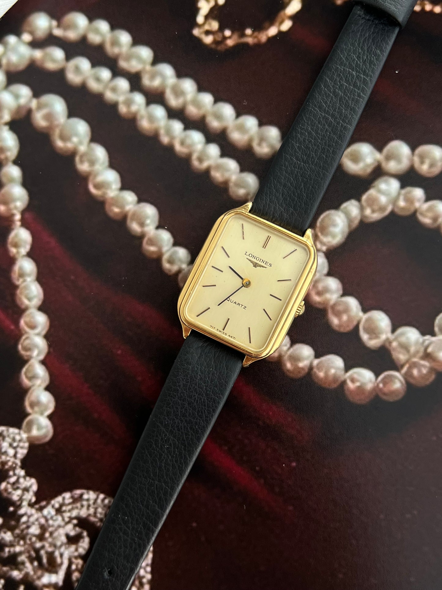 Longines Soft Rectangular Gold Tone Minimalist Women's Watch