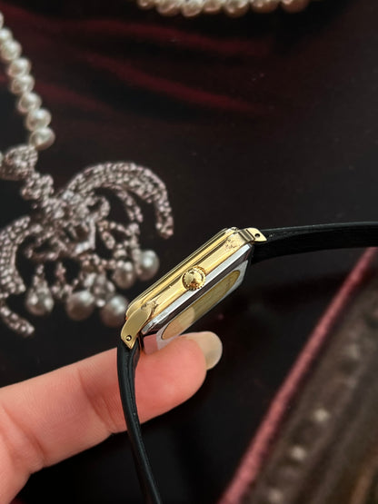 Longines Soft Rectangular Gold Tone Minimalist Women's Watch