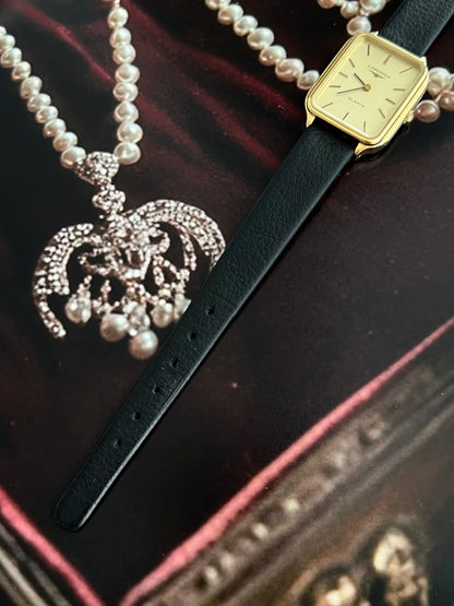 Longines Soft Rectangular Gold Tone Minimalist Women's Watch