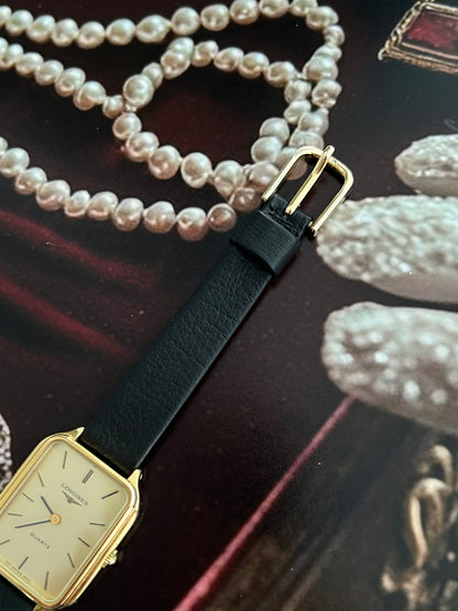 Longines Soft Rectangular Gold Tone Minimalist Women's Watch