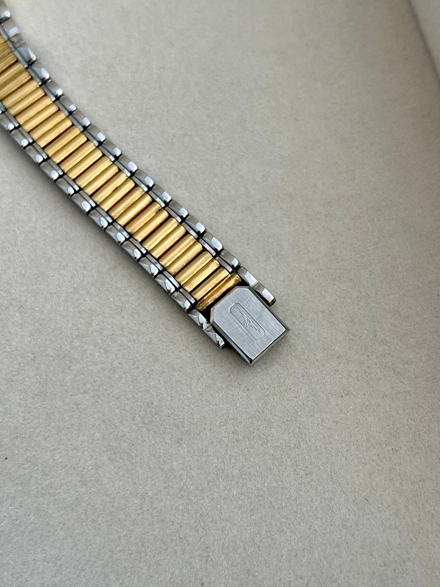 Longines Two Tone Round Women's Watch with Textured Bezel