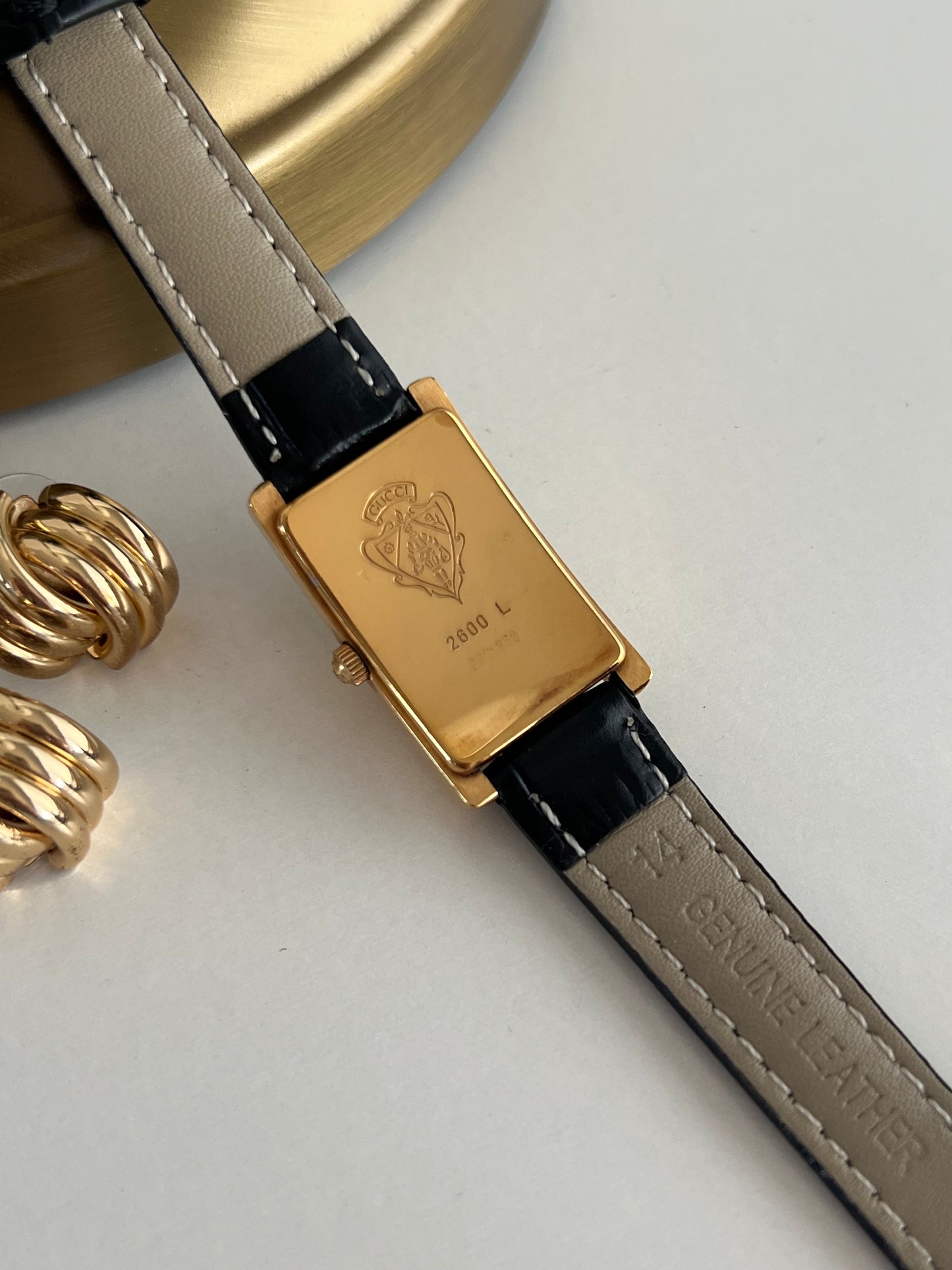 Gucci Rectangular Gold Women's Watch Green Dial 2600L