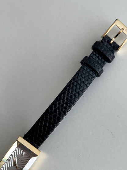 Gucci Rectangular Women's Watch with Chevron Dial 147.5