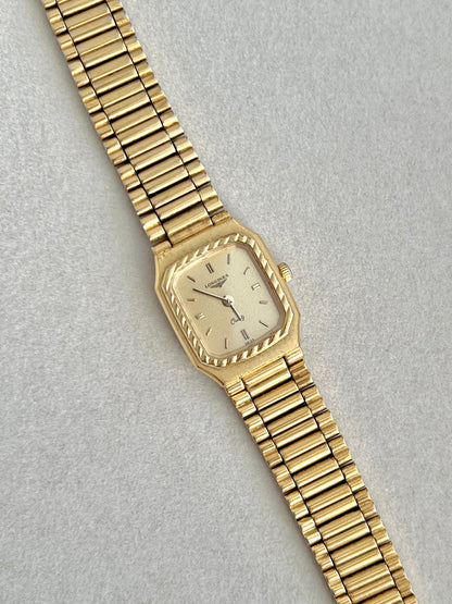 Longines Rectangular Women's Watch with Rope Bezel