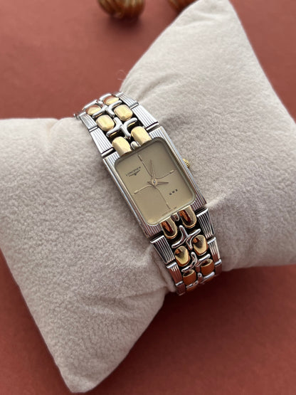 Longines QWR Ladies Two Tone Bracelet Watch with Champagne Dial