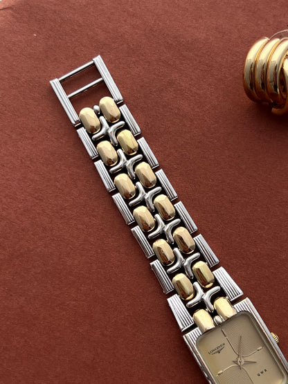 Longines QWR Ladies Two Tone Bracelet Watch with Champagne Dial