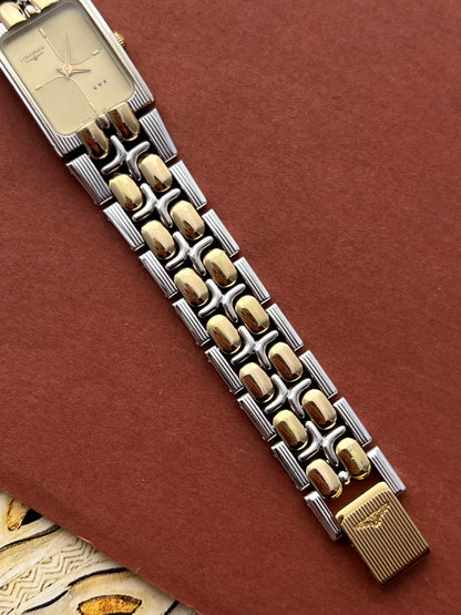 Longines QWR Ladies Two Tone Bracelet Watch with Champagne Dial