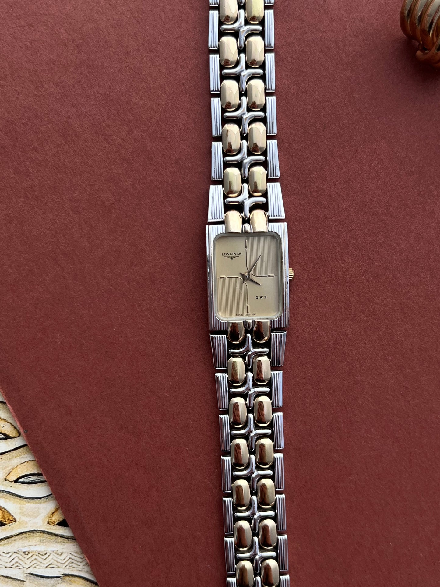 Longines QWR Ladies Two Tone Bracelet Watch with Champagne Dial