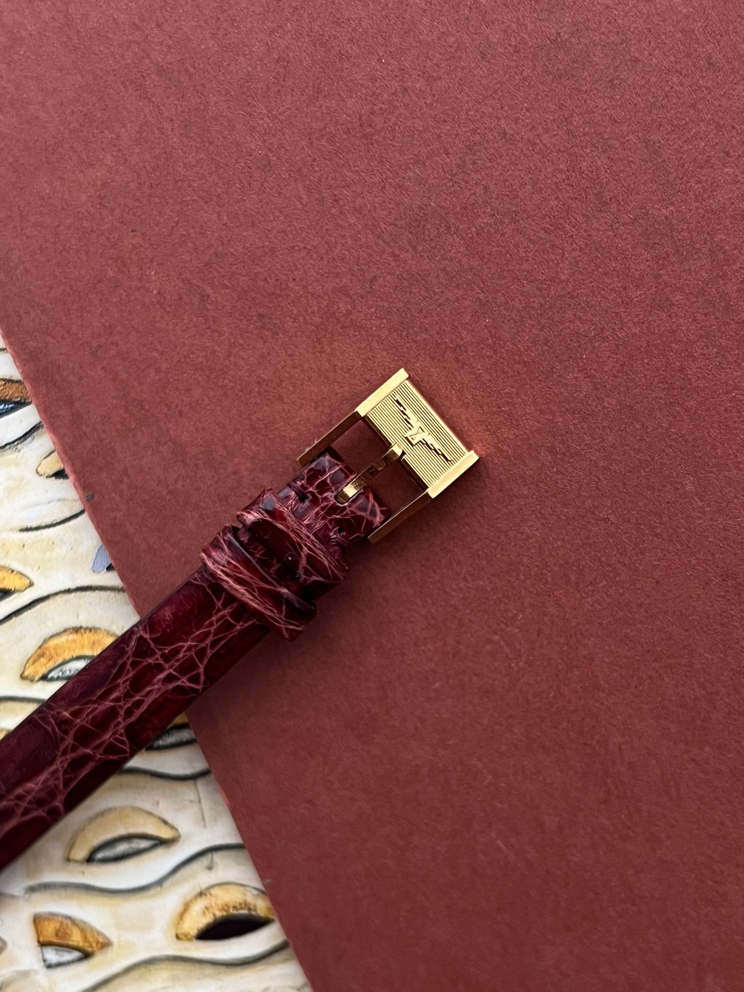 Longines Wafer Textured Dial Burgundy Strap Women’s Watch