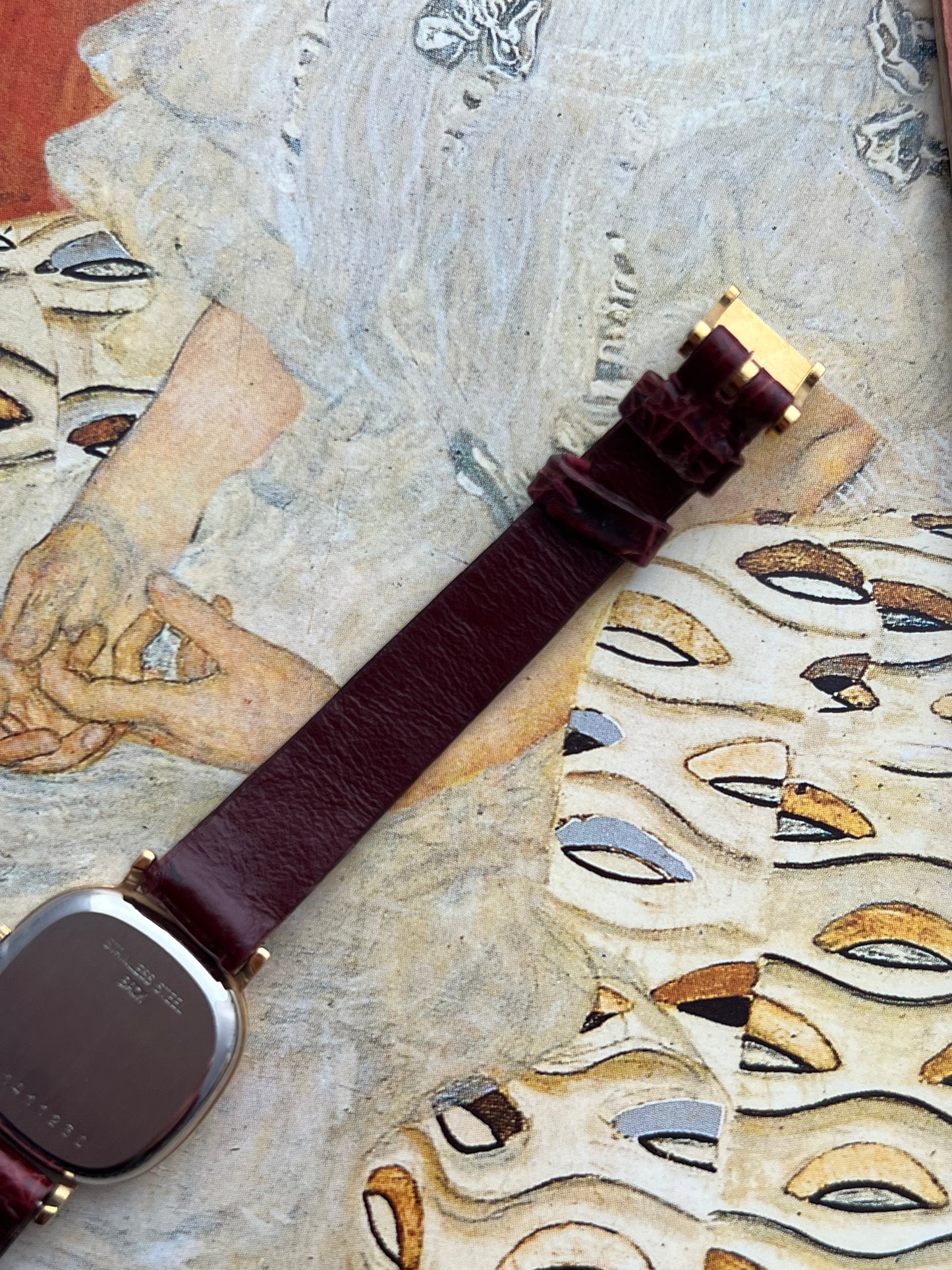Longines Wafer Textured Dial Burgundy Strap Women’s Watch