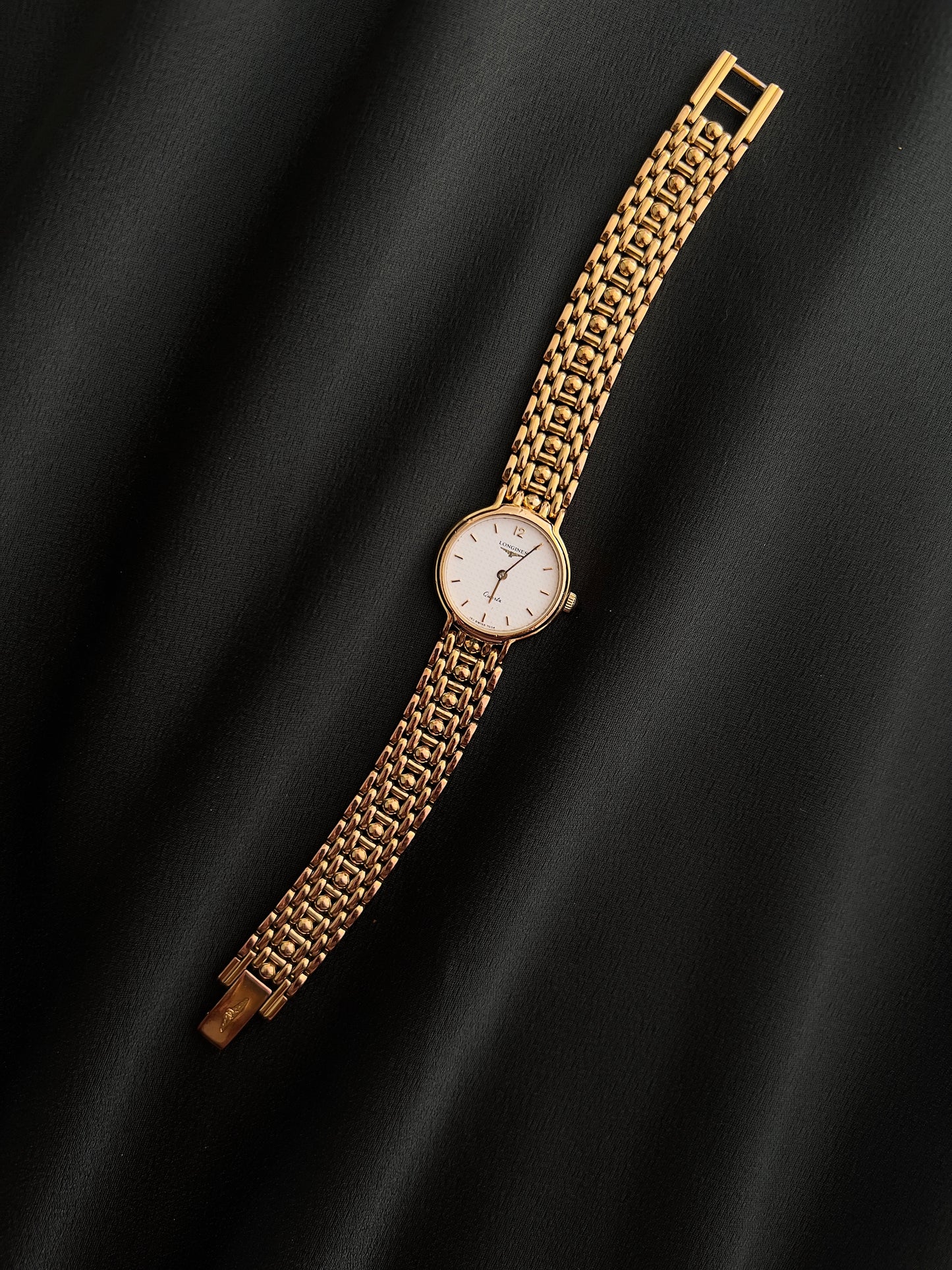 Longines Classic Gold Ladies Watch with Polka Dial