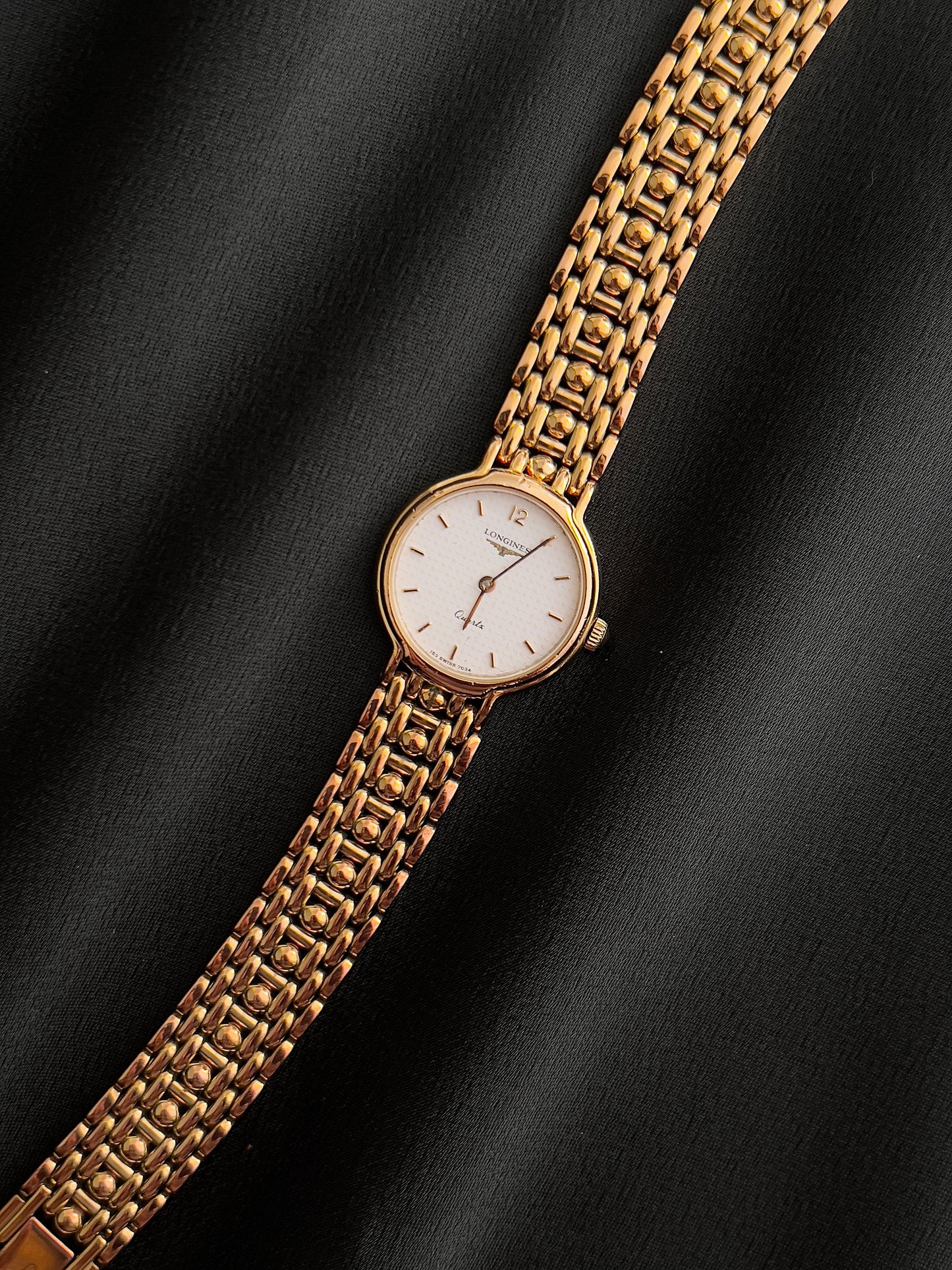 Longines Classic Gold Ladies Watch with Polka Dial
