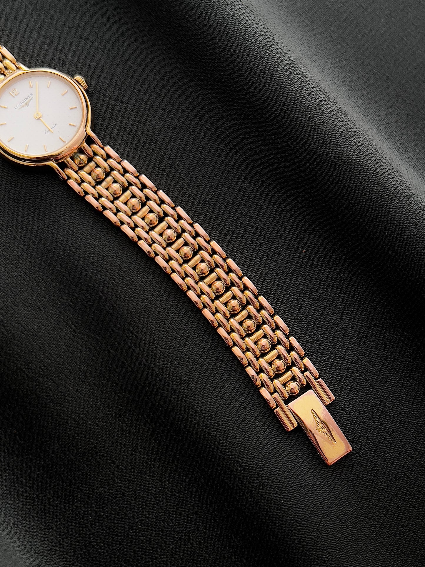 Longines Classic Gold Ladies Watch with Polka Dial