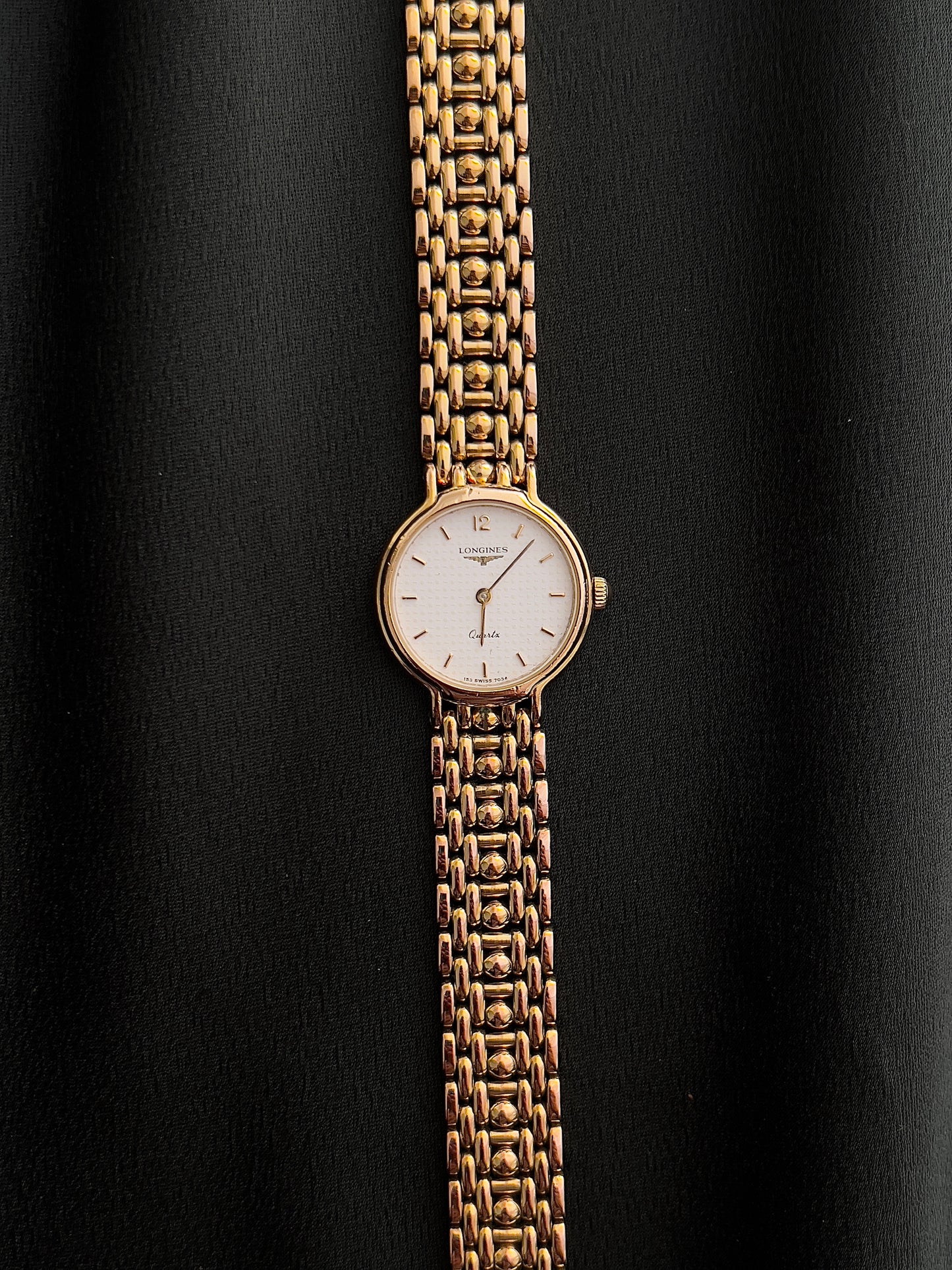 Longines Classic Gold Ladies Watch with Polka Dial