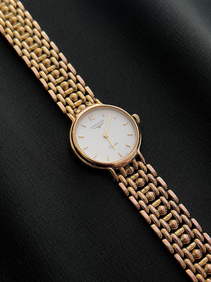 Longines Classic Gold Ladies Watch with Polka Dial