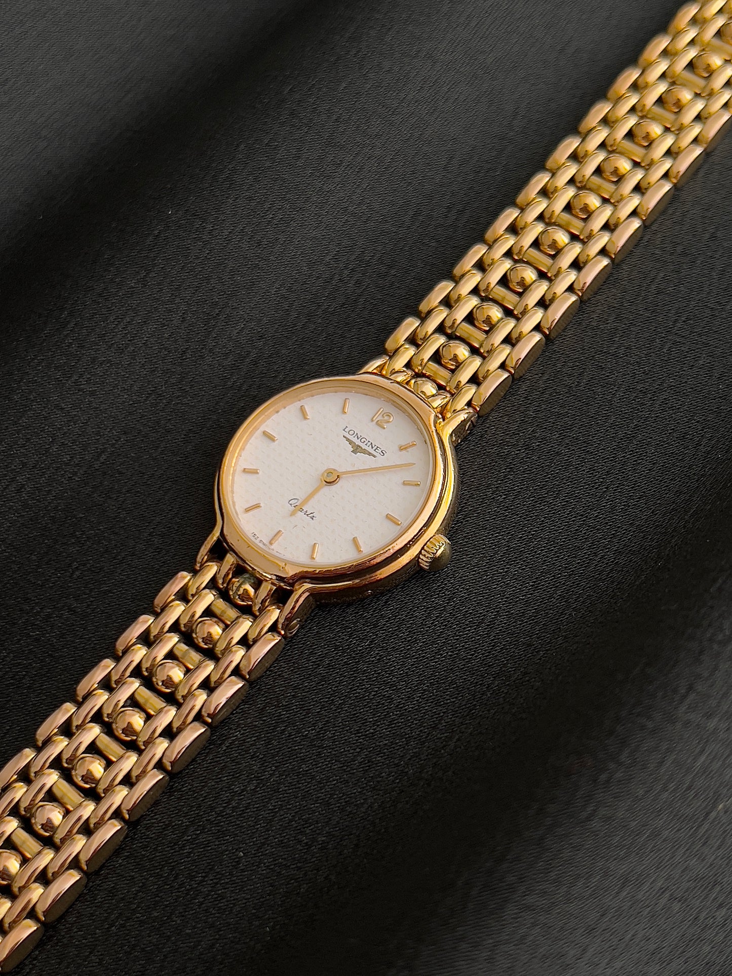 Longines Classic Gold Ladies Watch with Polka Dial