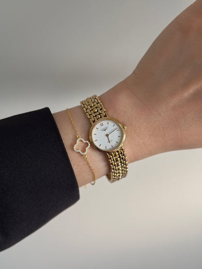 Longines Classic Gold Ladies Watch with Polka Dial