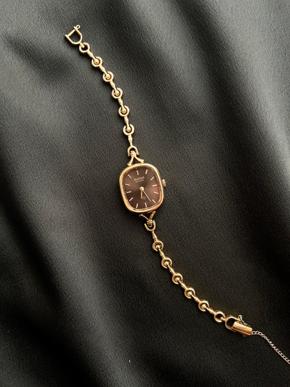 Rado Ladies Watch with Antique Bronze Dial and Art Deco Bracelet