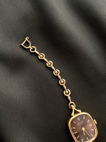 Rado Ladies Watch with Antique Bronze Dial and Art Deco Bracelet