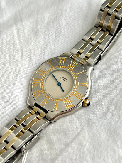 Must de Cartier 21 Two Tone Roman Dial Watch