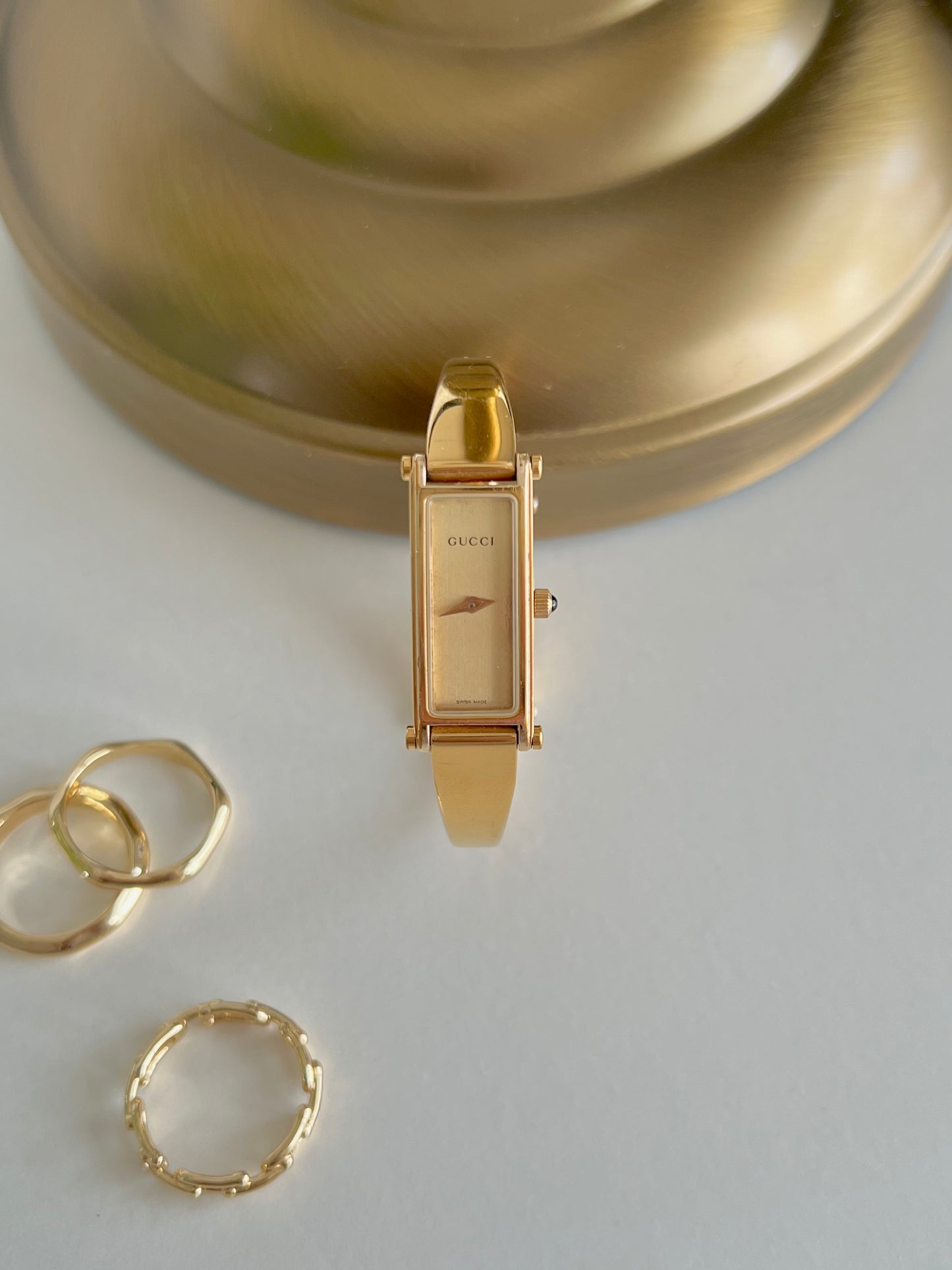 Gucci 1500 Gold Bangle Women’s Watch Champagne Dial