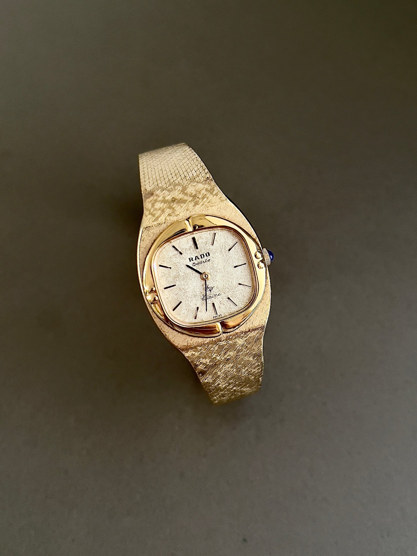 Rado Gold Toned Woman's Watch with Linen Textured Dial