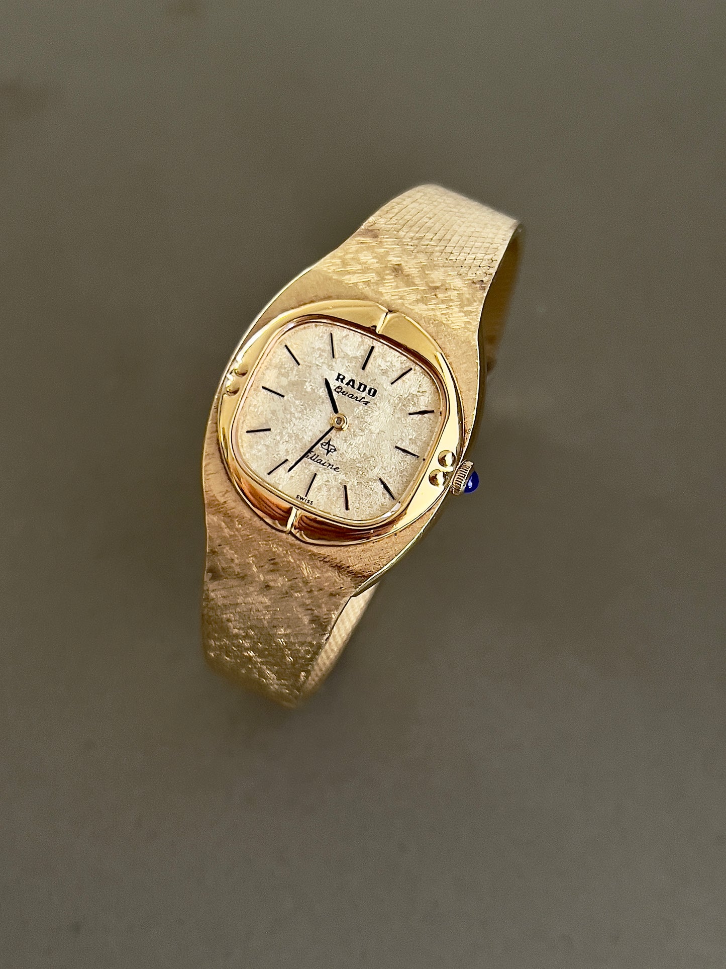 Rado Gold Toned Woman's Watch with Linen Textured Dial