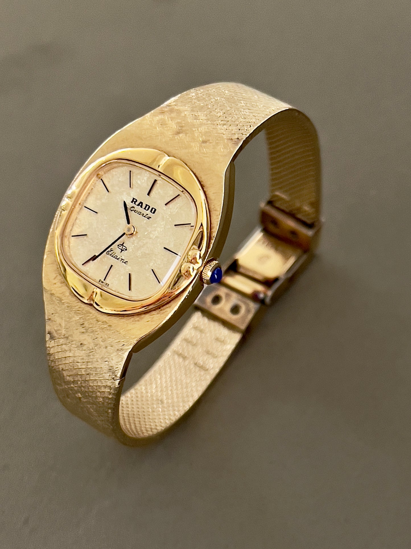 Rado Gold Toned Woman's Watch with Linen Textured Dial