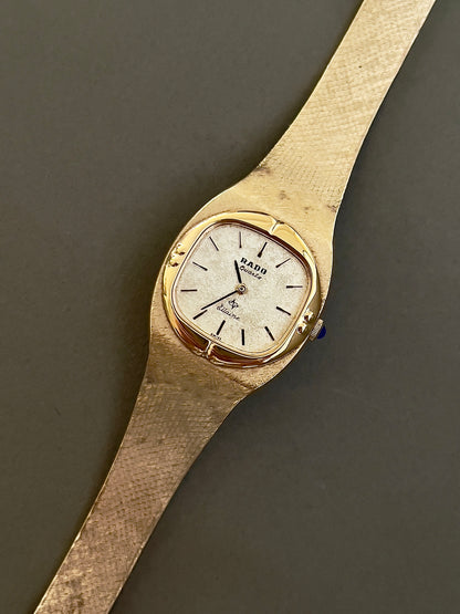 Rado Gold Toned Woman's Watch with Linen Textured Dial