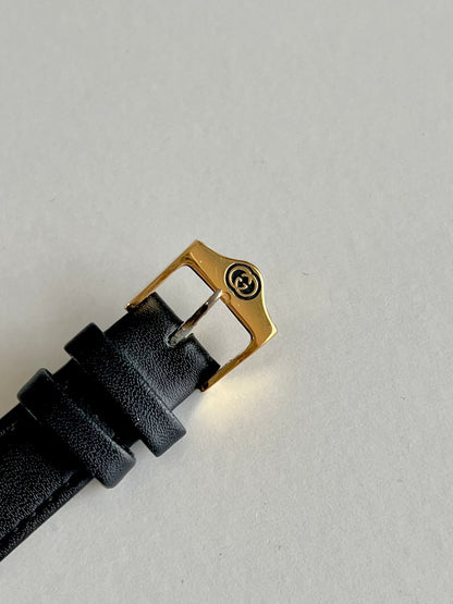 Gucci 5300M Gold Unisex Watch Mother of Pearl Dial, dial close up of a vintage women's watch at Gilded Hour.