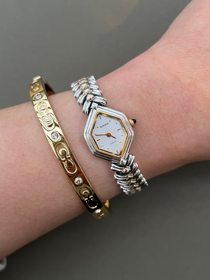 Rado Triple Case Two Toned Sculpted Woman's Watch