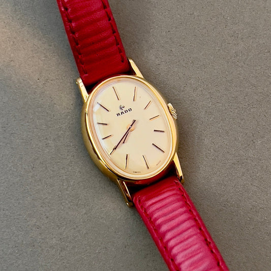 Rado Gold Toned Oval Woman's Watch