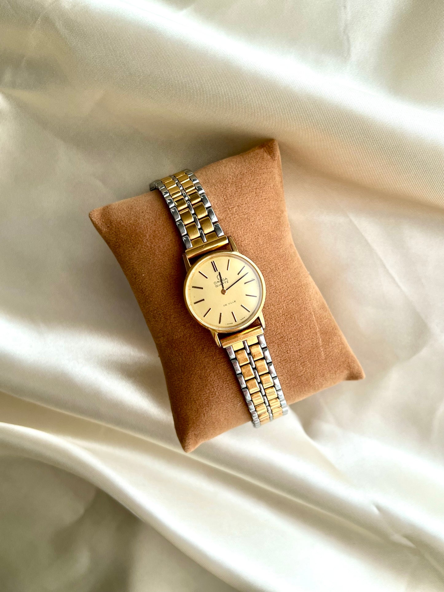 Omega De Ville Round Gold Women’s Watch with Two Tone Bracelet