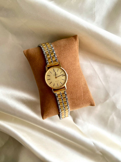 Omega De Ville Round Gold Women’s Watch with Two Tone Bracelet