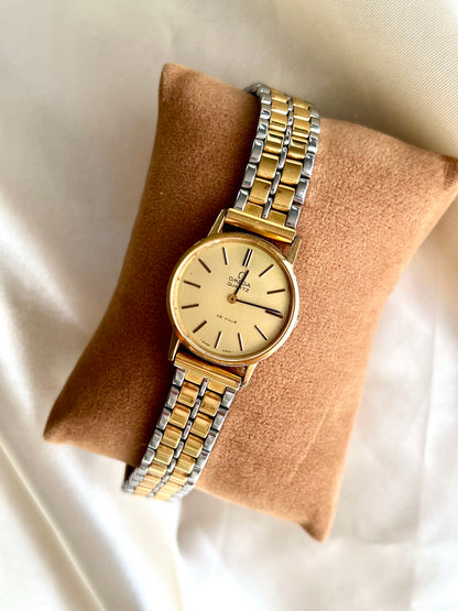 Omega De Ville Round Gold Women’s Watch with Two Tone Bracelet