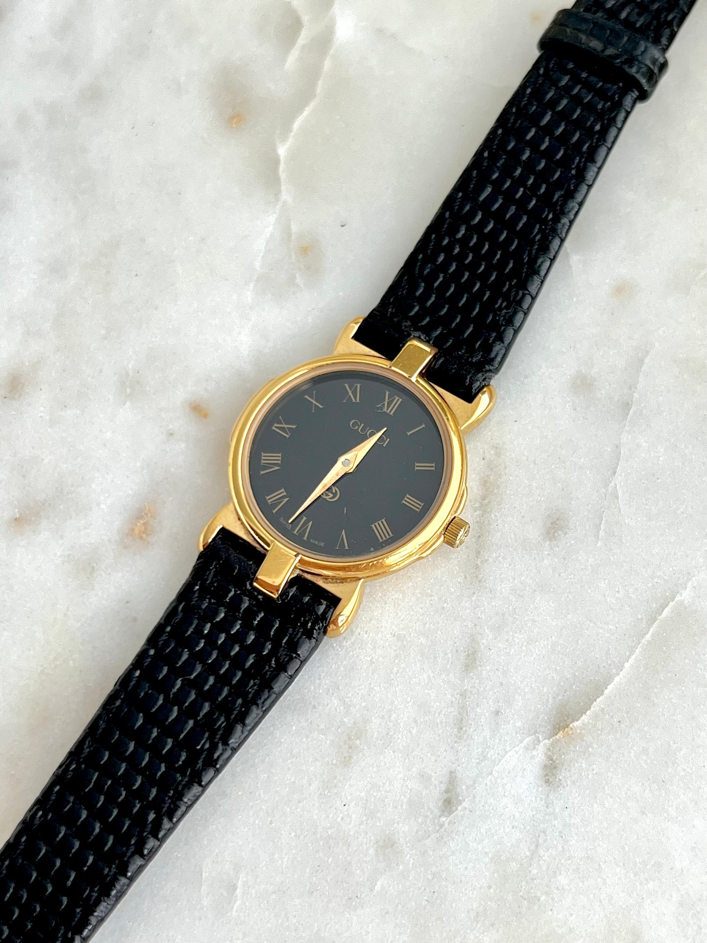 Gucci Black Dial Roman Womens Watch