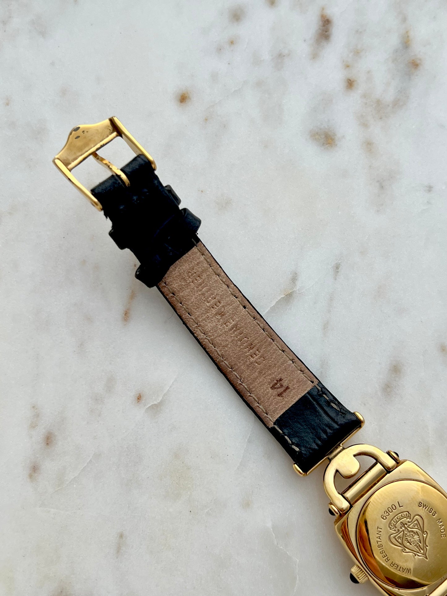 Gucci Gold Horsebit Women's Watch Black Dial 6300L