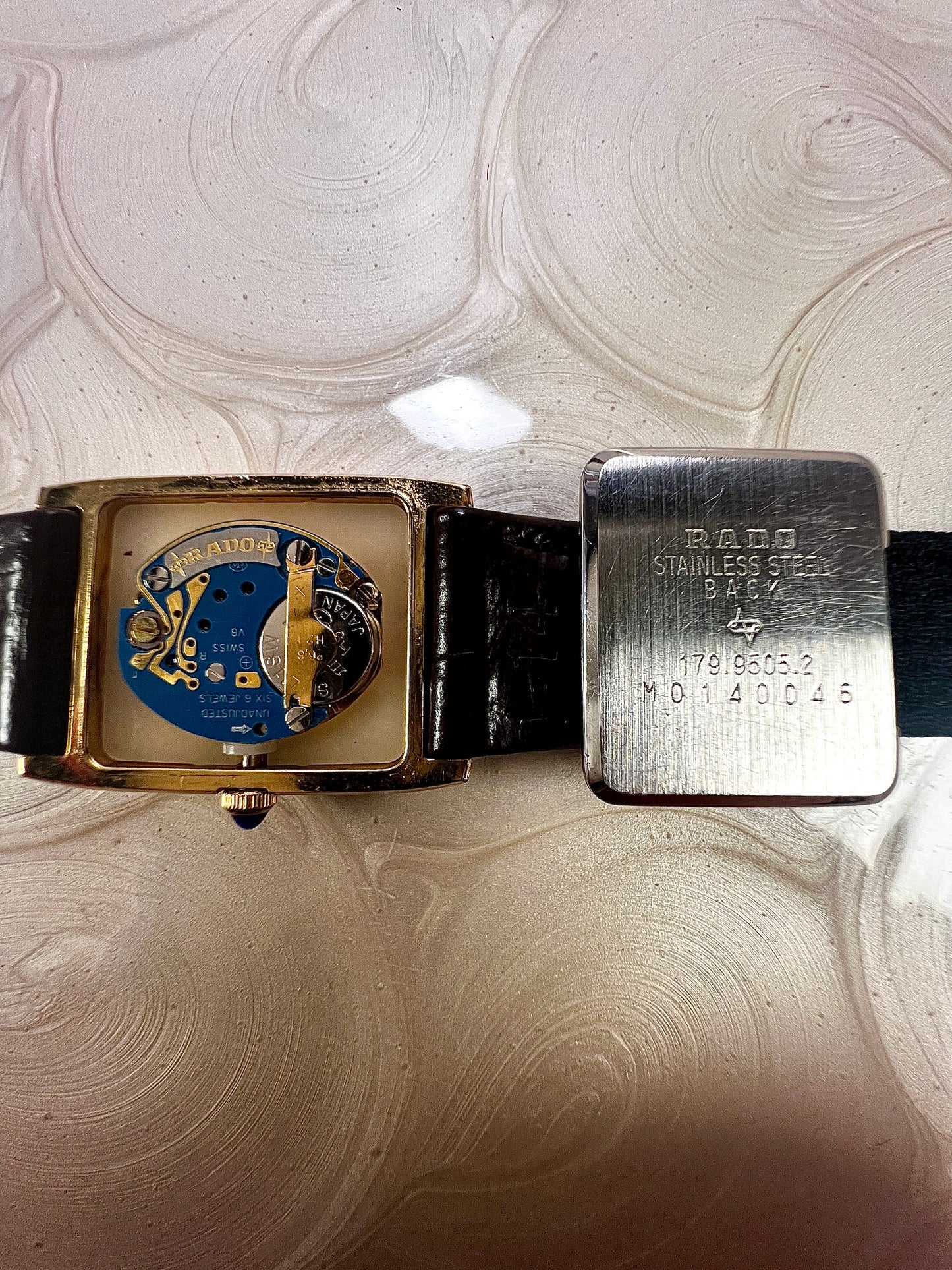 Rado Tank Gold Toned Woman's Watch with Inlaid Diamonds