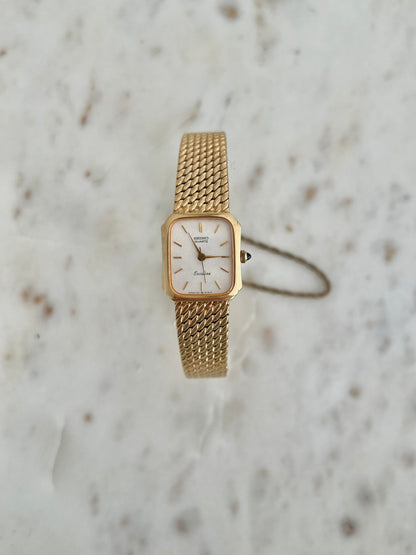 Seiko Exceline Rectangular Gold Toned Woman's Watch