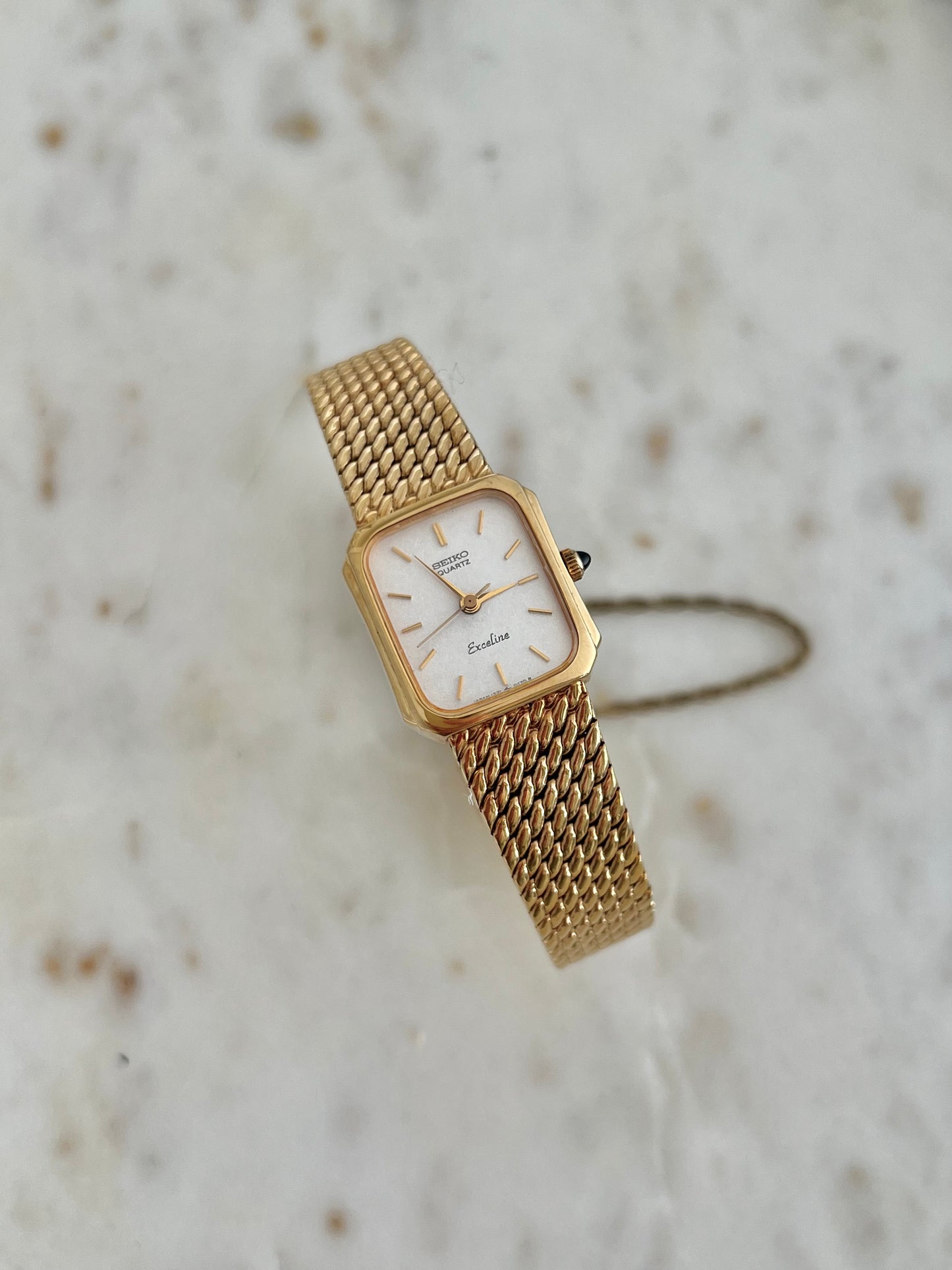 Seiko Exceline Rectangular Gold Toned Woman's Watch