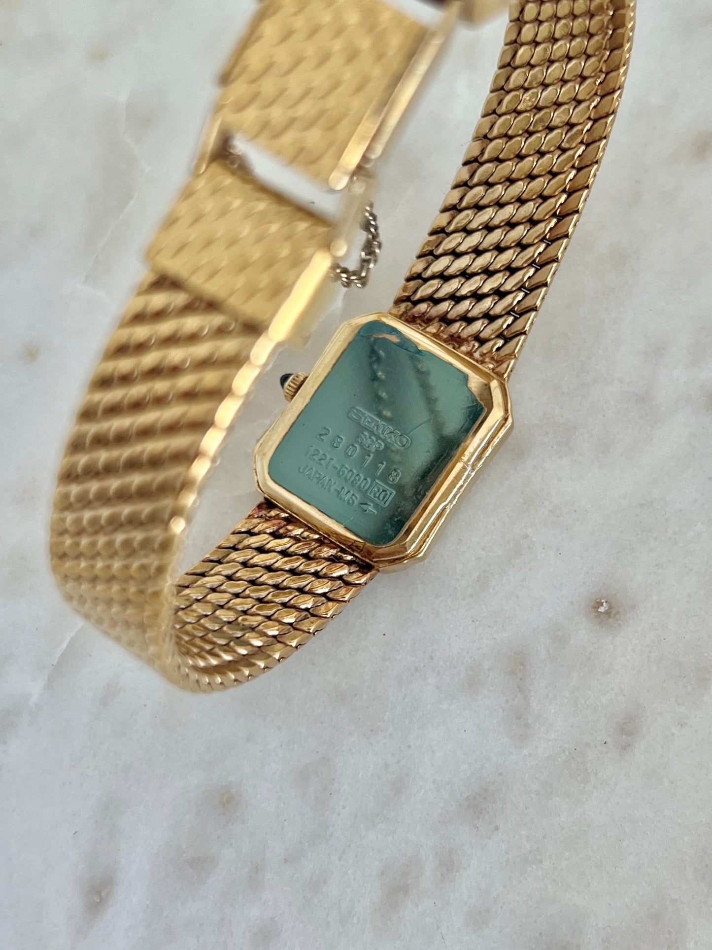 Seiko Exceline Rectangular Gold Toned Woman's Watch