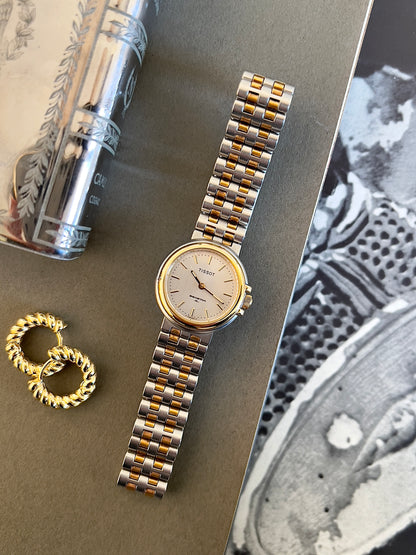 Tissot Seastar Two Toned Woman's Watch with Patterned Dial
