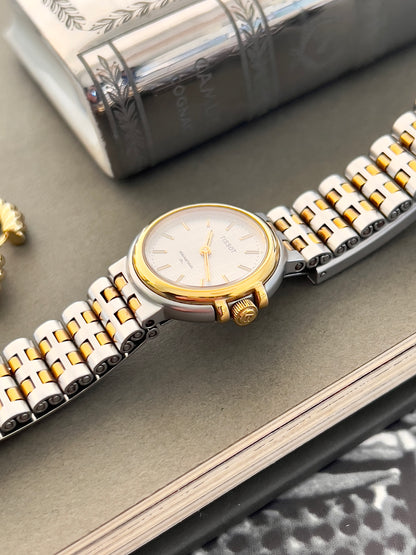Tissot Seastar Two Toned Woman's Watch with Patterned Dial
