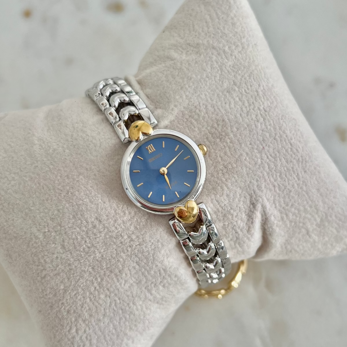 Seiko Tisse Blue Dial Heart Bracelet Women’s Watch