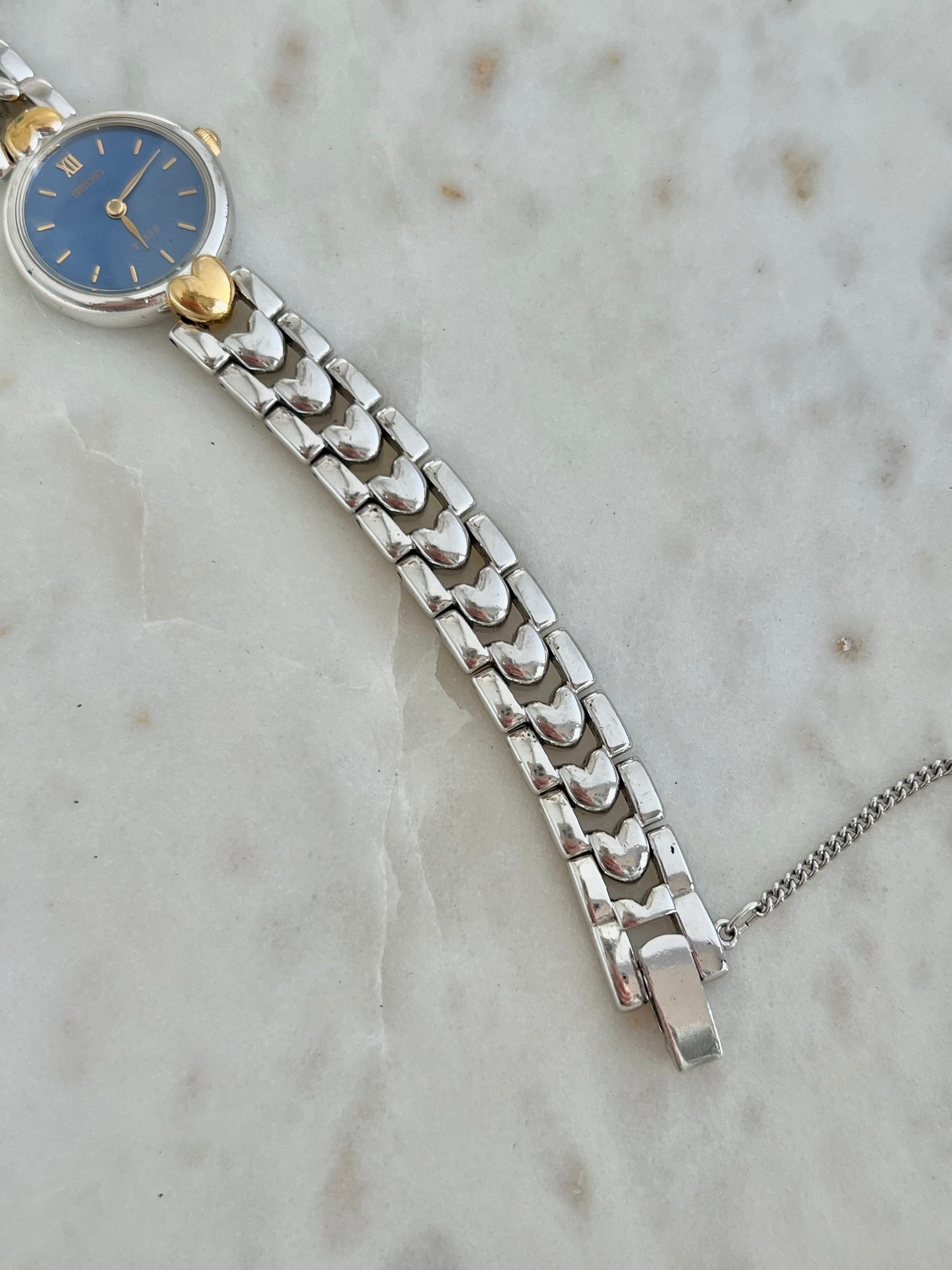 Seiko Tisse Blue Dial Heart Bracelet Women’s Watch