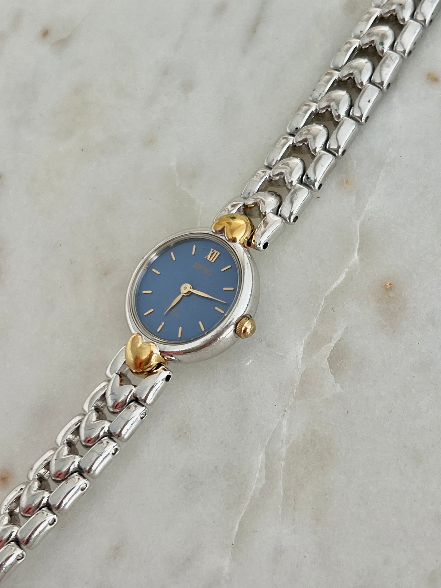 Seiko Tisse Blue Dial Heart Bracelet Women’s Watch