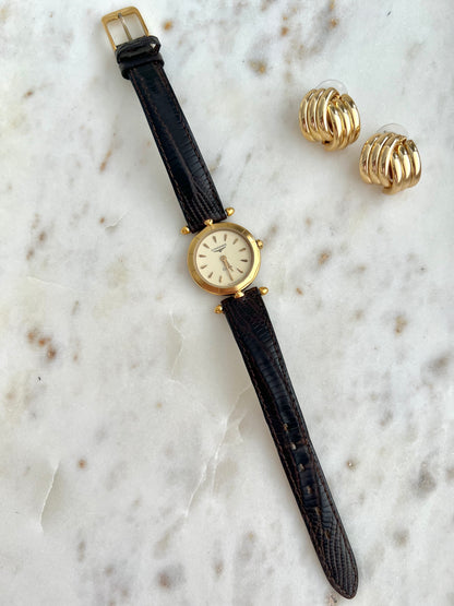 Longines Faceted Bezel Ivory Dial Women's Watch