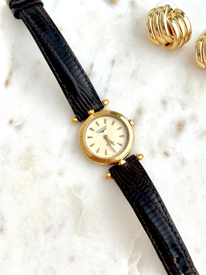 Longines Faceted Bezel Ivory Dial Women's Watch