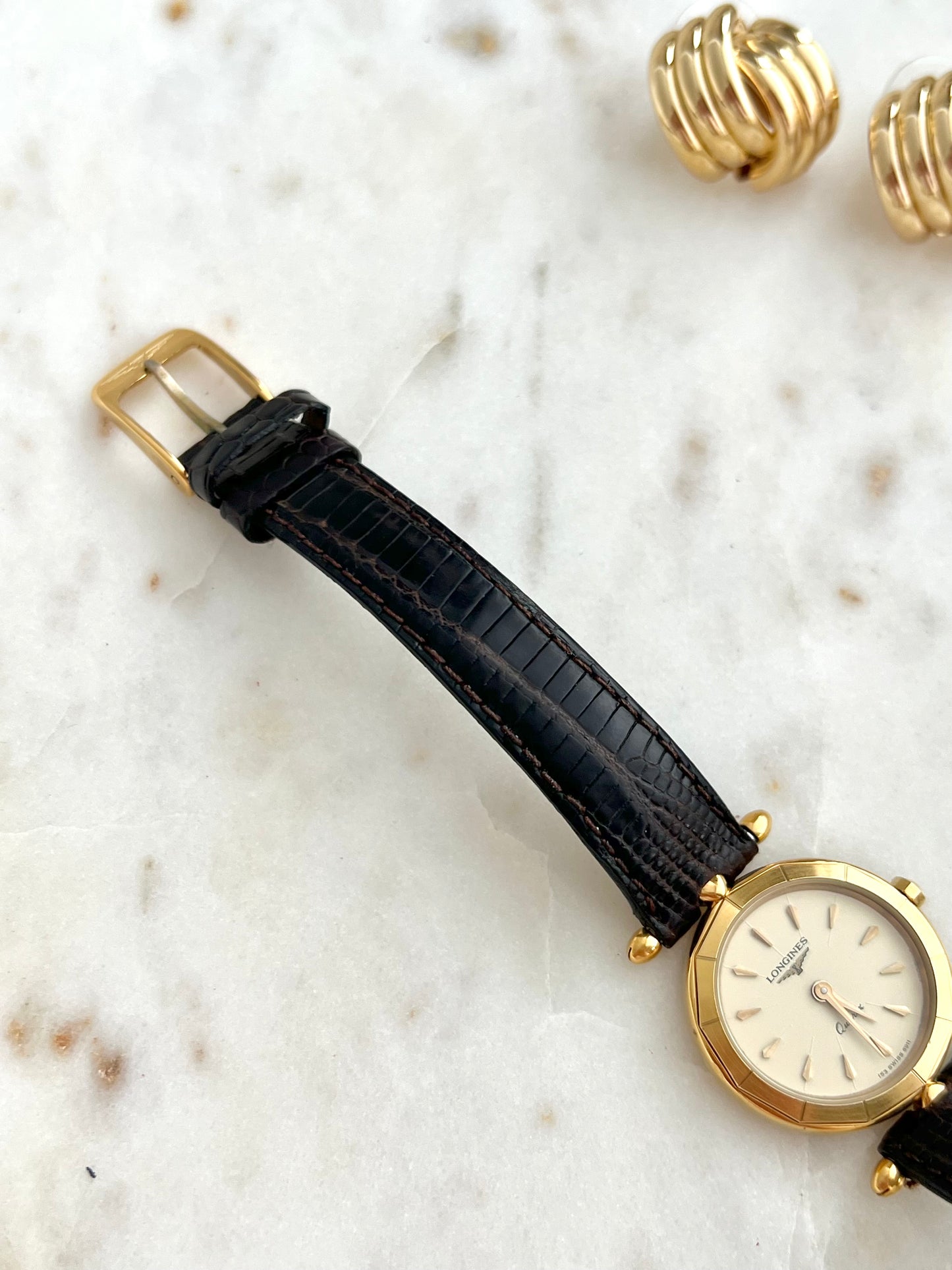 Longines Faceted Bezel Ivory Dial Women's Watch